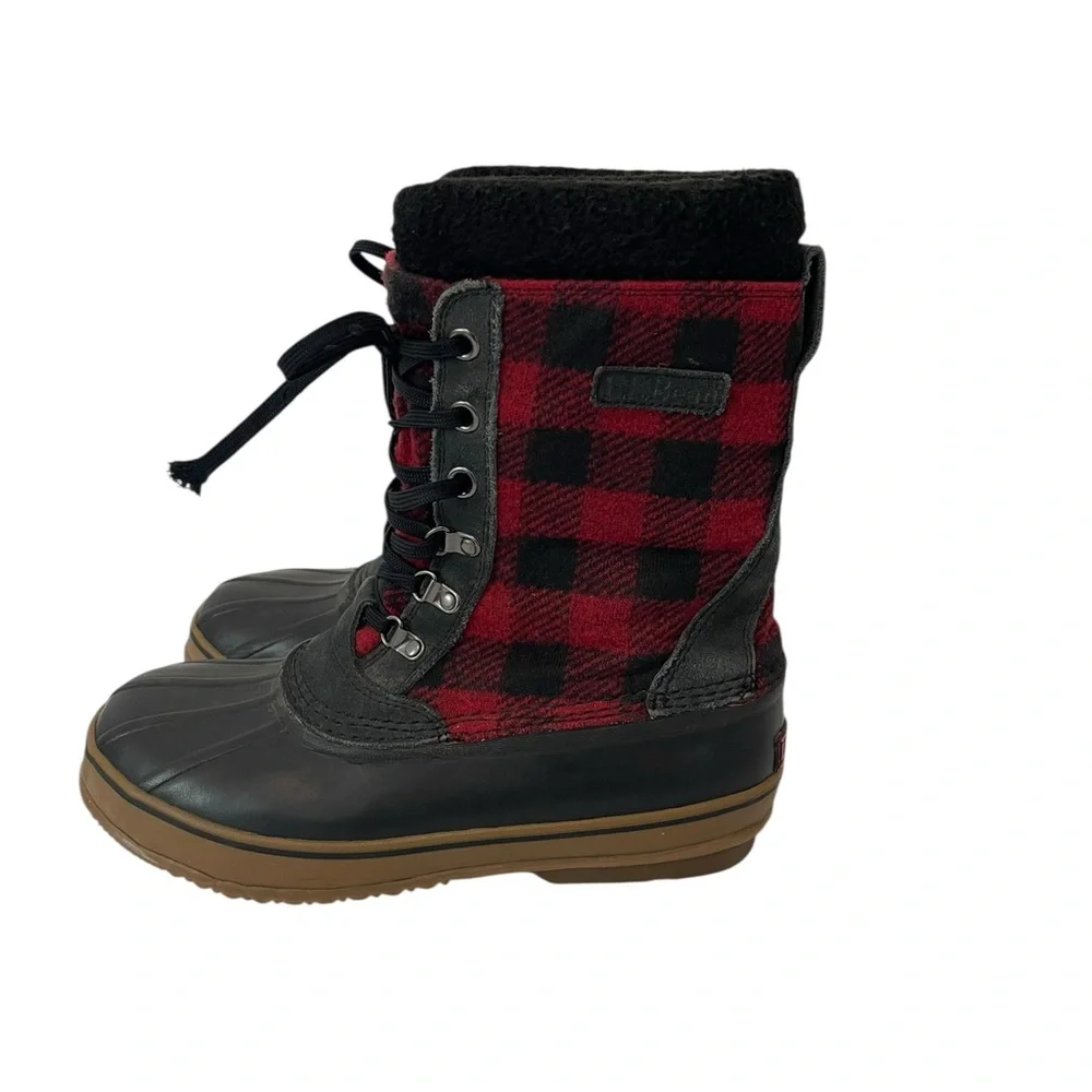 Men’s LL Bean Vintage Buffalo Plaid Wool Duck‎ boots Size 9 Outdoor Gorpcore
